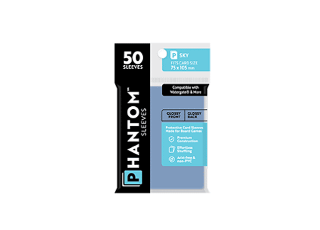 Gamers Guild AZ Phantom Sleeves Phantom Sleeves: Sky Size - 50ct Sleeves (Glossy/Matte) Capstone Games