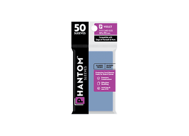 Gamers Guild AZ Phantom Sleeves Phantom Sleeves: Violet Size - 50ct Sleeves (Glossy/Matte) Capstone Games