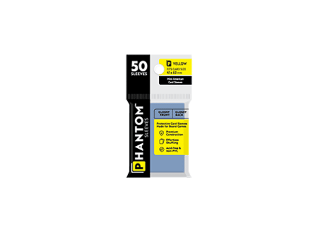 Gamers Guild AZ Phantom Sleeves Phantom Sleeves: Yellow Size - 50ct Sleeves (Matte/Matte) Capstone Games
