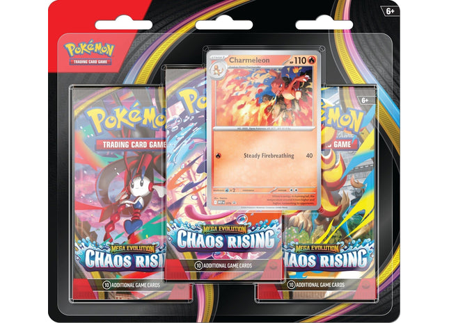 Gamers Guild AZ Pokemon Pokemon TCG: Mega Evolution 4: Chaos Rising - 3-Pack Blister (Pre-Order) Pokemon