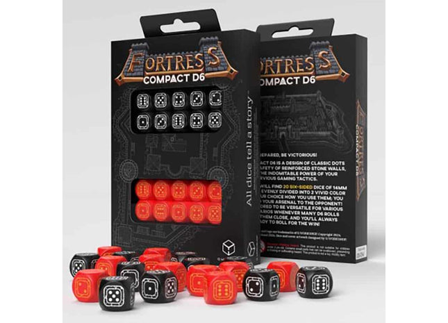 Gamers Guild AZ Q-Workshop Crosshairs Compact D6 Dice: Black And Red (Pre-Order) GTS