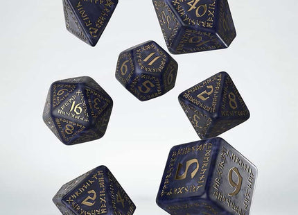 Gamers Guild AZ Q-Workshop Runic Dice Set: Mixed-Blue & Gold (Pre-Order) GTS