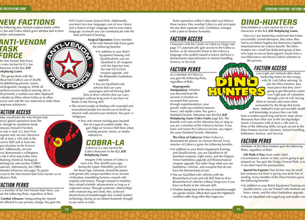 Gamers Guild AZ Renegade Game Studios G.I. JOE RPG Ferocious Fighters: Factions in Action Vol. 1 Sourcebook Renegade Game Studios