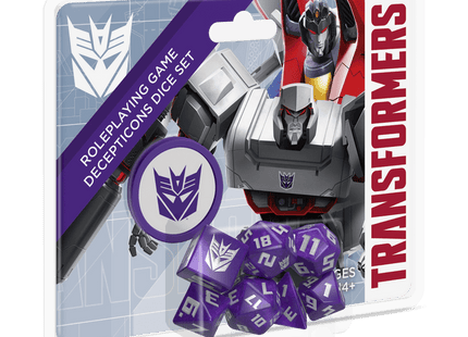 Gamers Guild AZ Renegade Game Studios Transformers Roleplaying Game Decepticon Dice Set - Purple Renegade Game Studios
