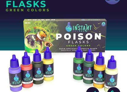 Gamers Guild AZ Scale 75 Scale 75 Instant Colors Poison Flasks Green Colors Set Scale 75