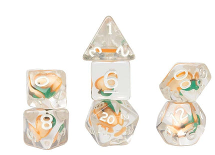 Gamers Guild AZ Sirius Dice 7ct Fruit Slive Dice Set: Peach (Pre-Order) GTS