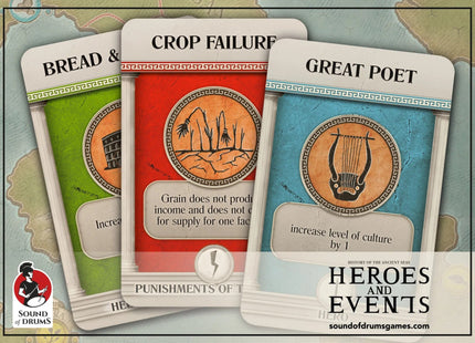 Gamers Guild AZ Sound of Drums History of the Ancient Seas: Heroes & Events Bonus Cards AGD