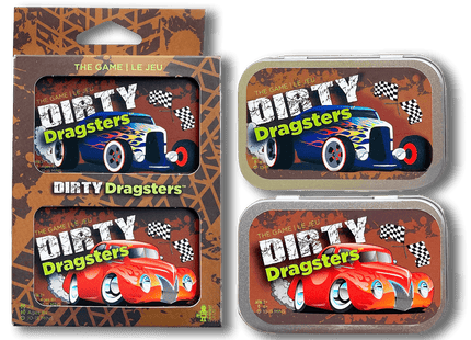 Gamers Guild AZ Tin Robot Games Dirty Dragsters: Blue & Orange Cars Quartermaster Direct