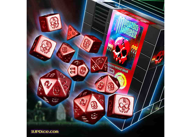 Gamers Guild AZ Ultra Pro One-Up Dice: Polyhedral Cartridge 7ct Sets: Cackling Blood Skull INFINITE BLACK LLC