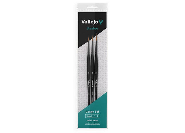 Gamers Guild AZ Vallejo Brush Set: Design: Synthetic fibers (Sizes 0, 1 & 2) ACD Distribution