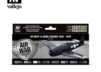 Gamers Guild AZ Vallejo Vallejo Set: 71.157 US Navy & USMC colors 1940-1945 HobbyTyme