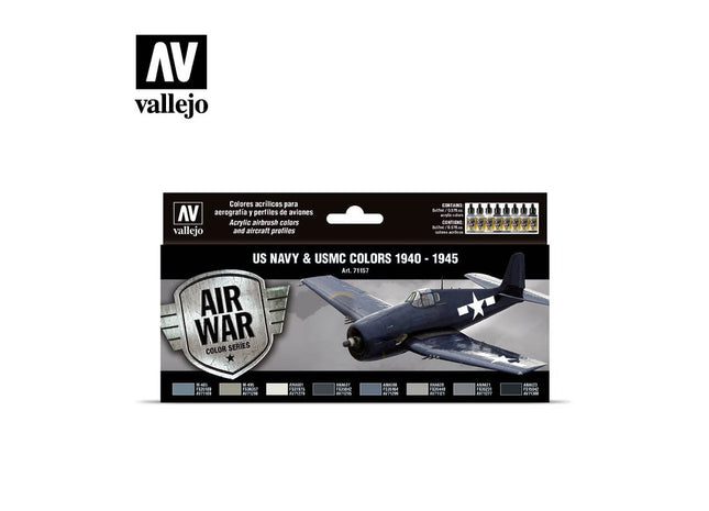 Gamers Guild AZ Vallejo Vallejo Set: 71.157 US Navy & USMC colors 1940-1945 HobbyTyme