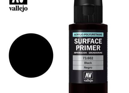 Gamers Guild AZ Vallejo Vallejo: Surface Primer 73.602 Black 60ml HobbyTyme