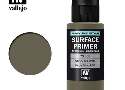 Gamers Guild AZ Vallejo Vallejo: Surface Primer 73.608 US Olive Drab 60ml HobbyTyme