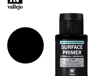 Gamers Guild AZ Vallejo Vallejo: Surface Primer 77.660 Gloss Black Primer 32ml HobbyTyme