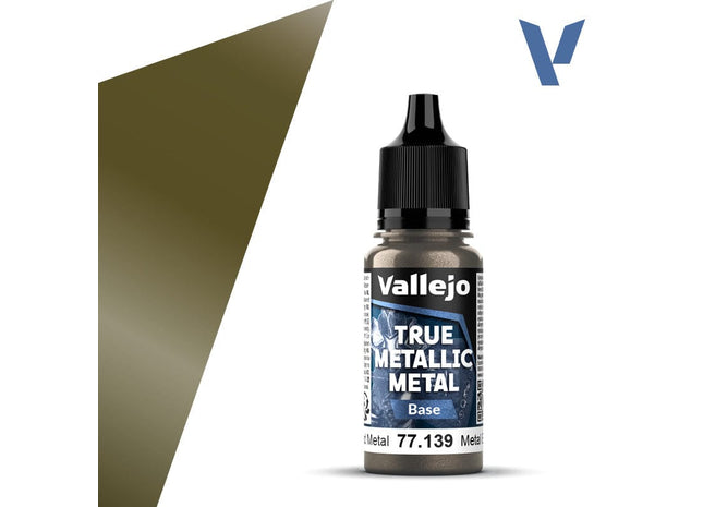 Gamers Guild AZ Vallejo Vallejo True Metallic Metal (Base): Aged Metal (18 ml) (Pre-Order) AGD