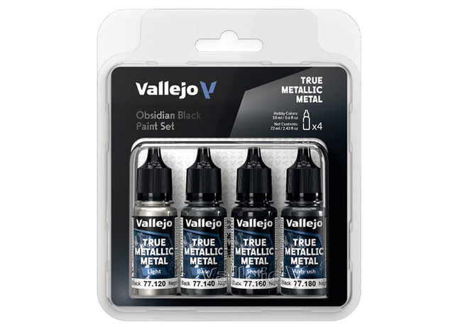 Gamers Guild AZ Vallejo Vallejo: True Metallic Metal - Obsidian Black Color Set (Pre-Order) ACD Distribution