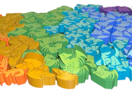 Gamers Guild AZ Weird Giraffe Games Hoard of Dragon Meeples (140x Meeples in 7 colors) (Pre-Order) ACD Distribution
