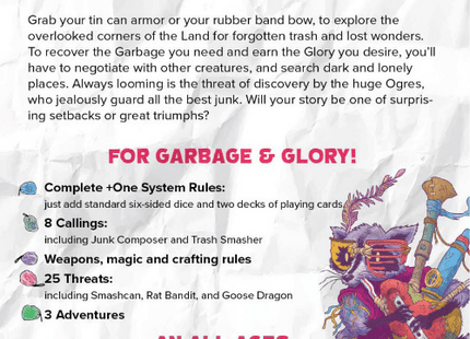 Gamers Guild AZ Wet Ink Games Garbage & Glory RPG (Pre-Order) Quartermaster Direct