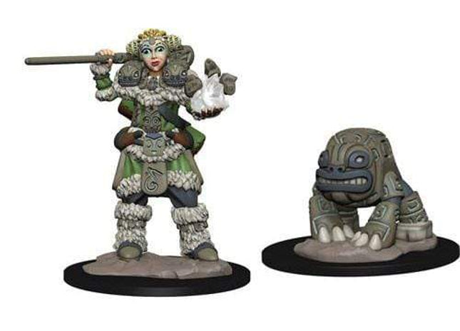 Gamers Guild AZ WizKids WZK73314 Wizkids Minis: Wardlings- Girl Druid & Stone Creature Southern Hobby