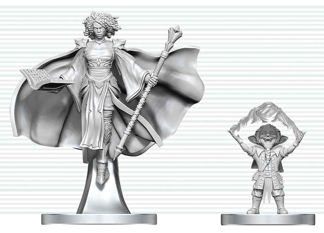 Gamers Guild AZ WizKids WZK90889 D&D Nolzur's Marvelous Miniatures: Gnome Warlock & Aasimar Wizard (Pre-Order) Southern Hobby