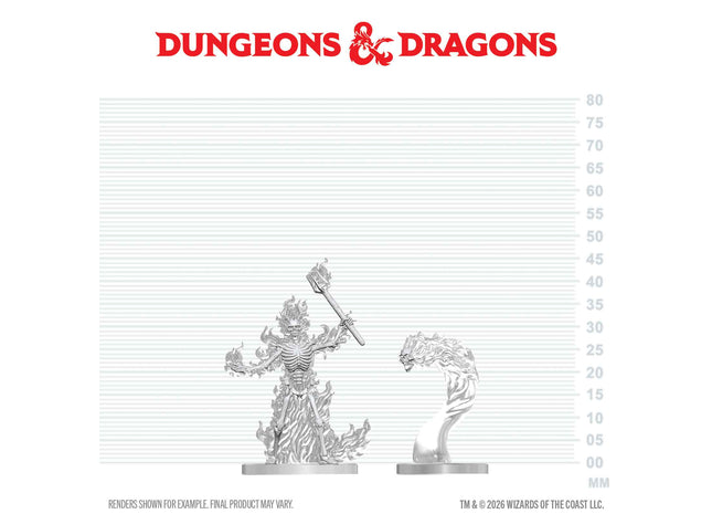 Gamers Guild AZ WizKids WZK90916: D&D Nolzur's Marvelous Miniatures: Flaming Skeleton & Flameskull (Pre-Order) AGD
