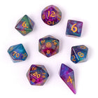 Gamers Guild AZ HYMGHO HYMGHO Dice: HY02004 - Wyrmforged Rollers - Rounded Edge 8 Piece Polyhedral Dice set - Siren's Melody HYMGHO